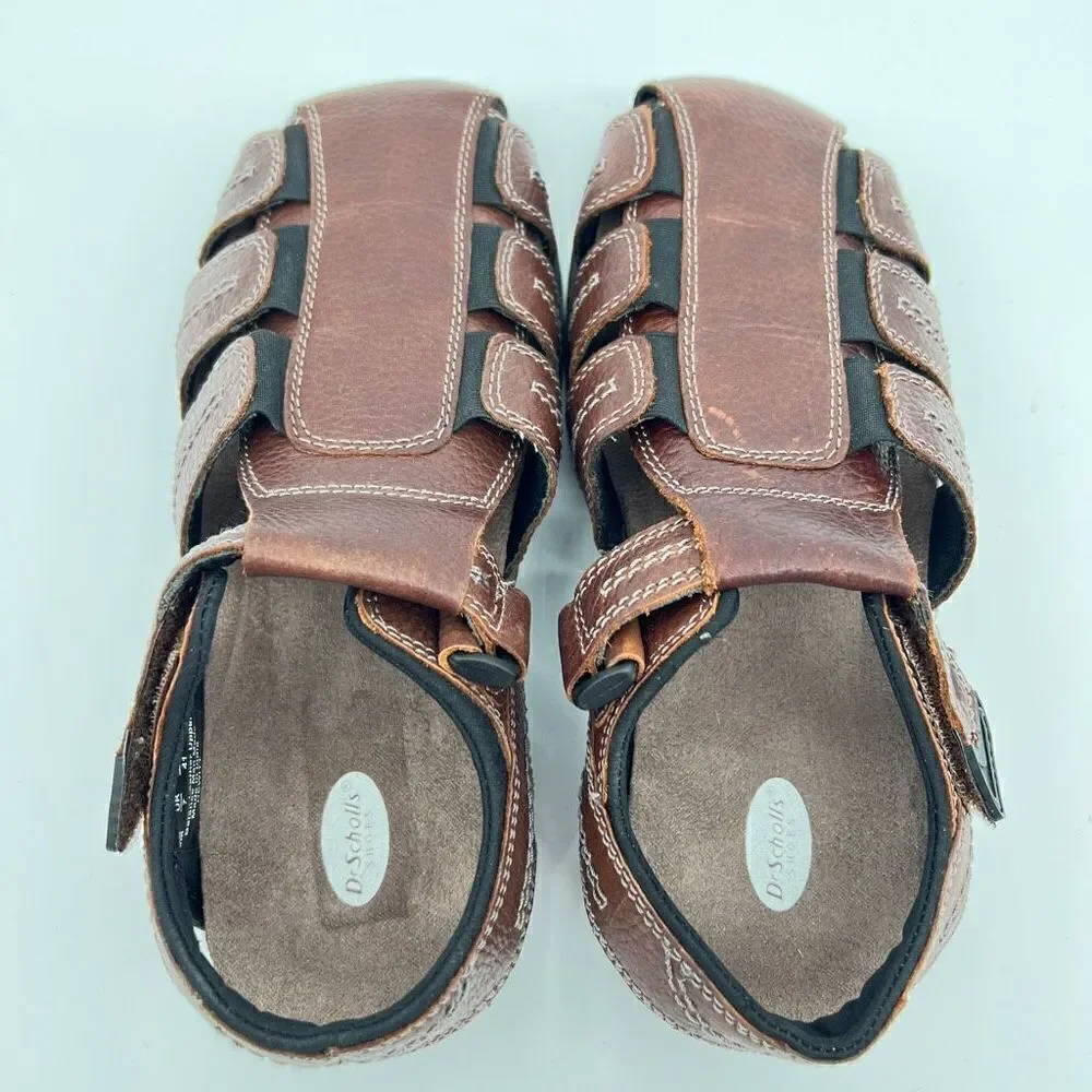 Dr. Scholl’s Men’s Memory Foam Cool Fit Comfort Sandals Size 8 Brown Fishing